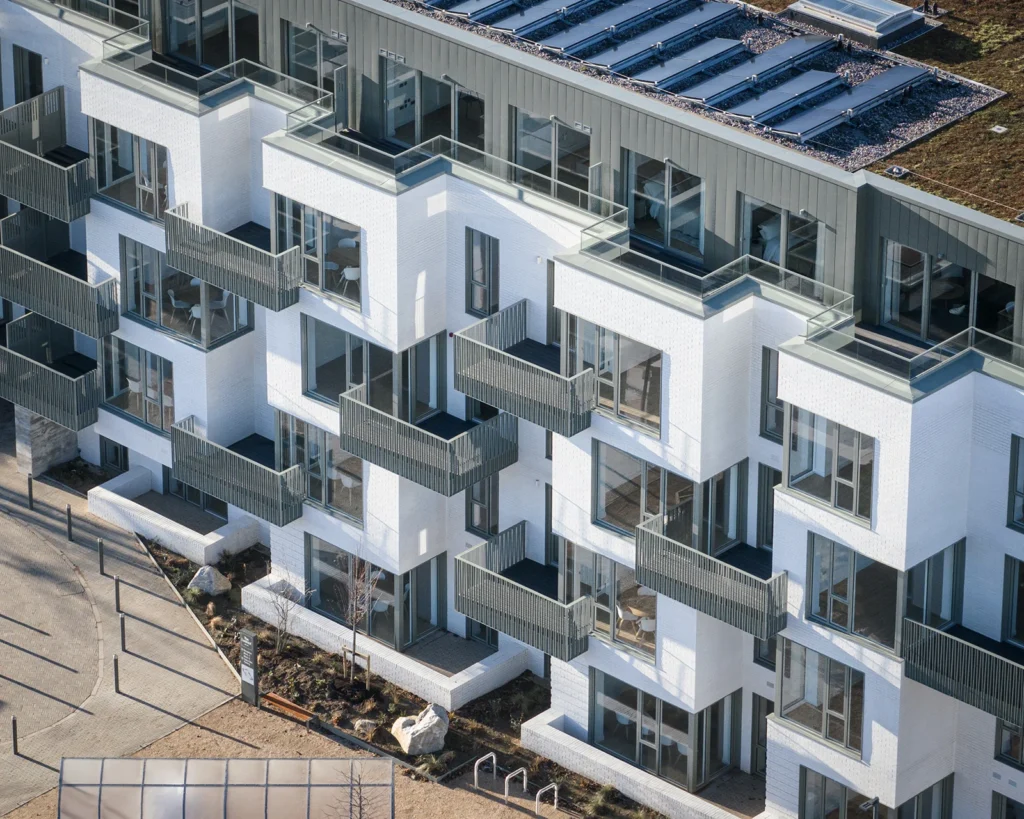 a high up image of the residential build at Dalkey