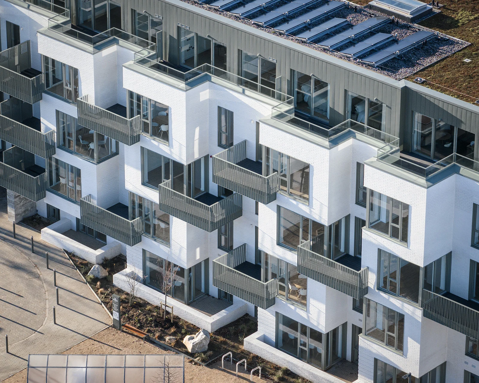 a high up image of the residential build at Dalkey