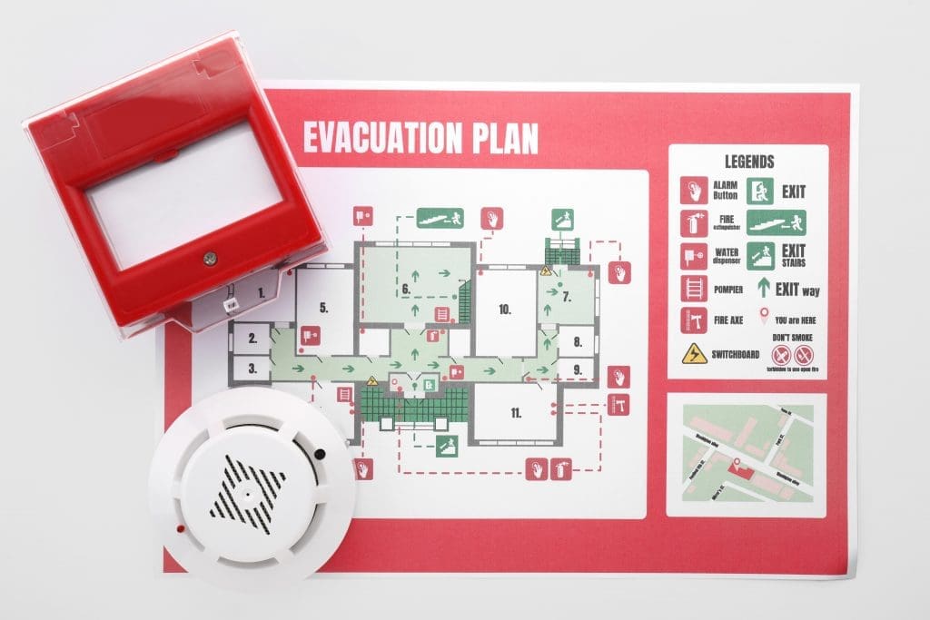 evacuation plan of a residential building