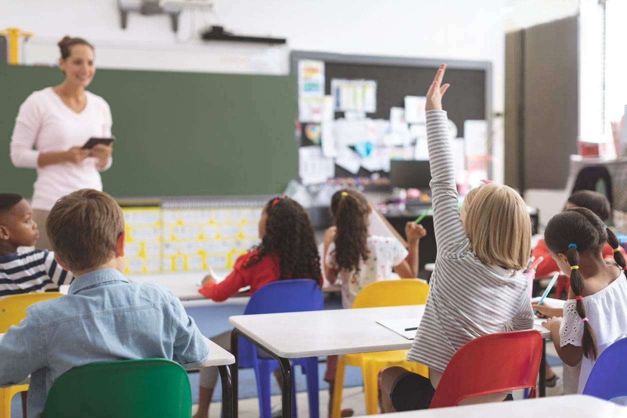 Photo of school-children in a classroom